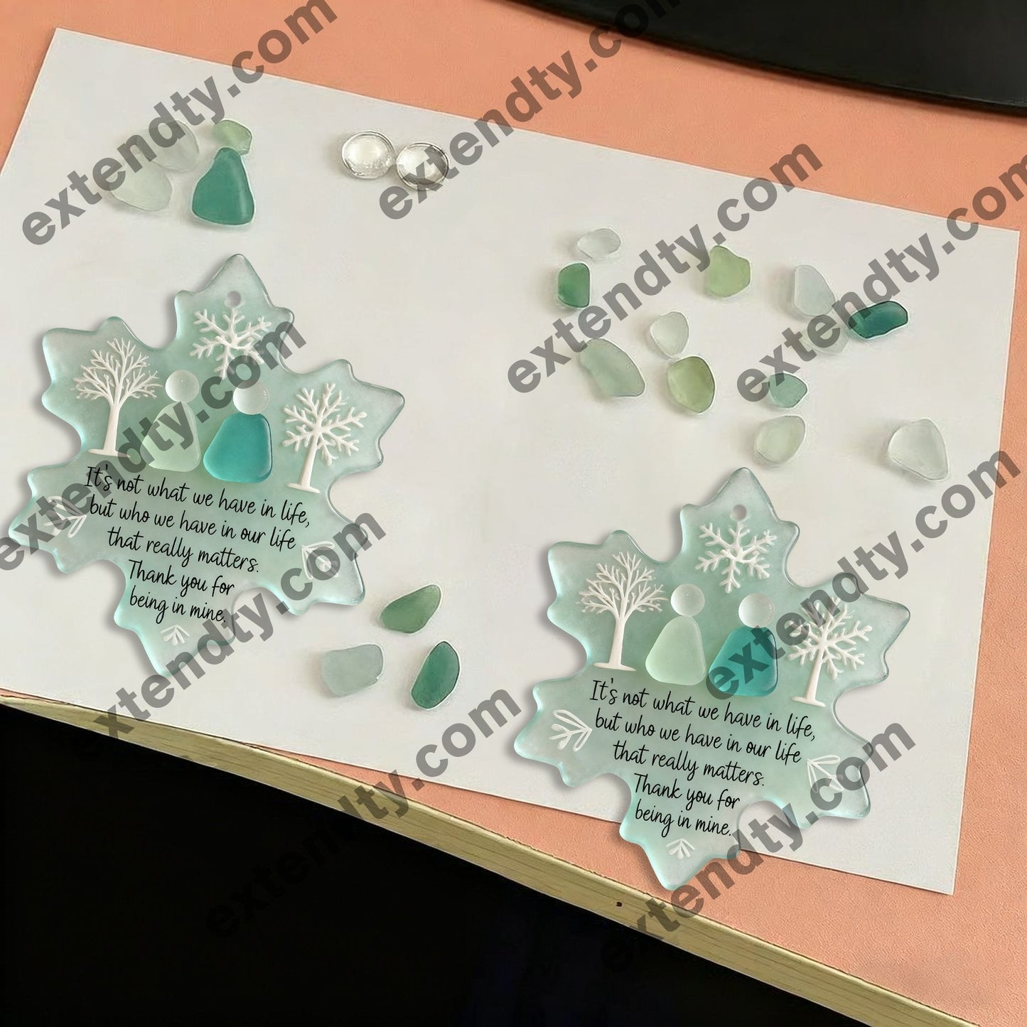 🌊Snowflake-Shaped Sea Glass Friendship Decor❄✨ Shaped by Nature & Crafted by Hand!