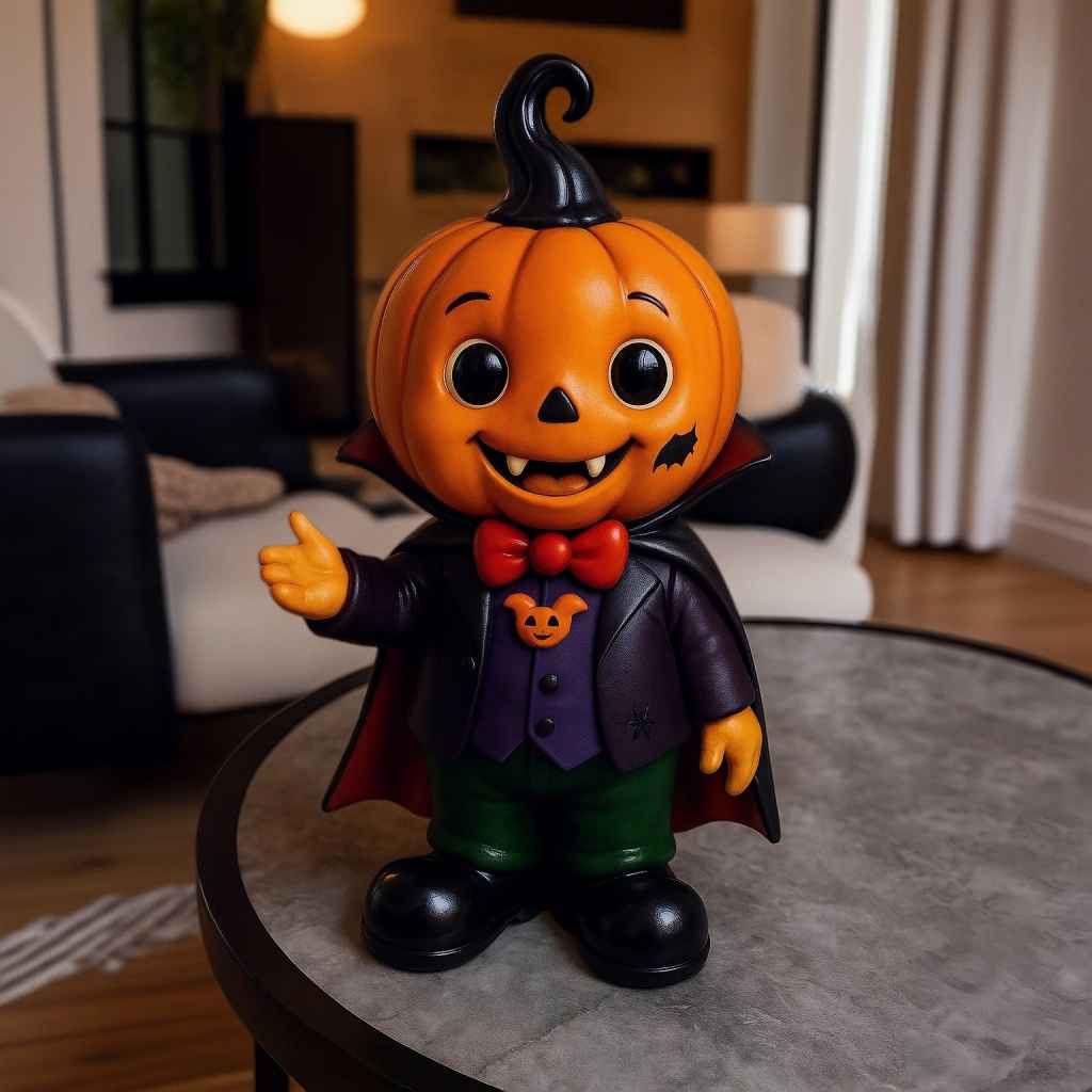 🎃🧛♂️ Pumpkin Vampire Kid Figurine