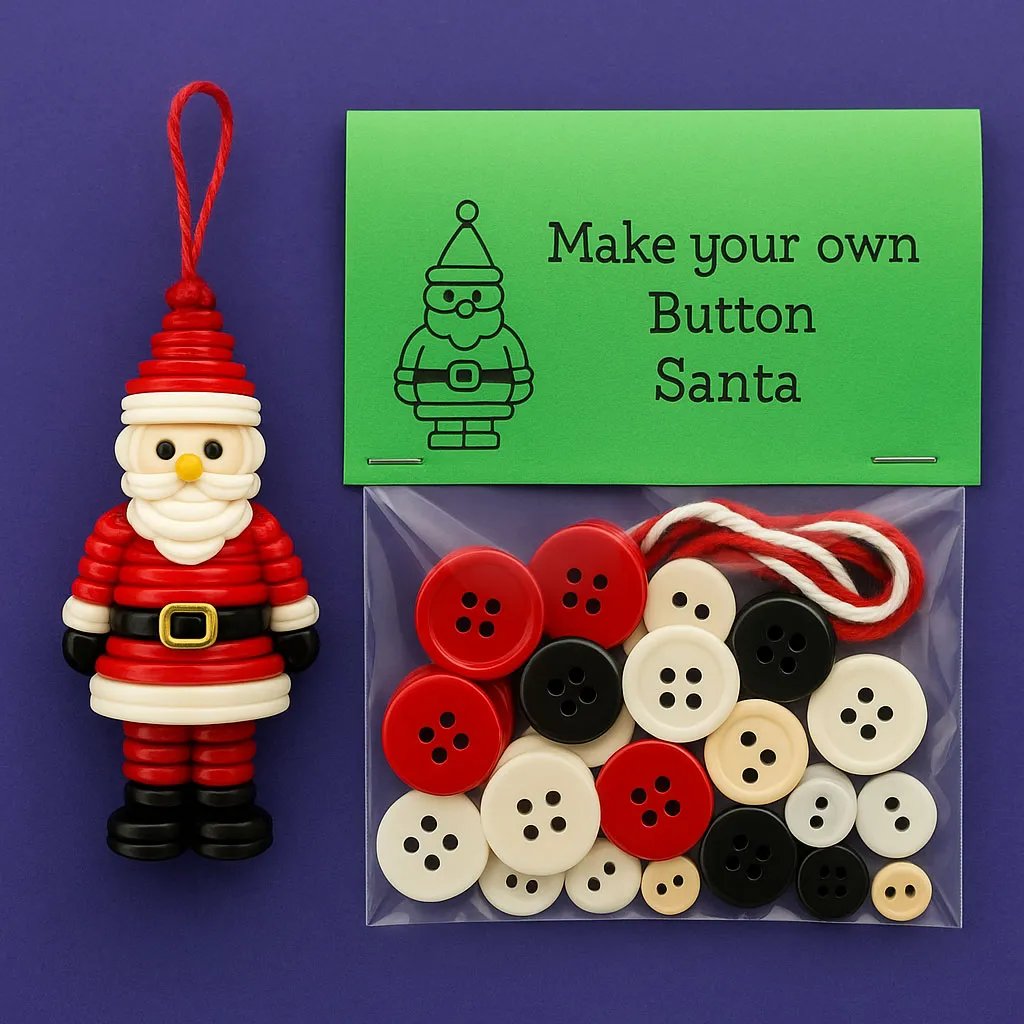 ☃️ DIY Button Snowman Ornament Kit