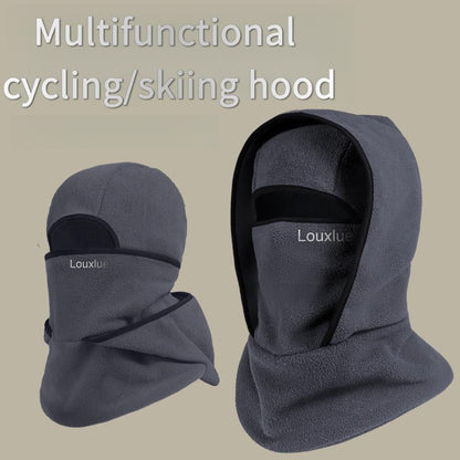Outdoor Winter Warm Hat Neckband Integrated Cycling Mask Sports Ski Head Cover Neck Windproof Cold One-Piece Pullover Hat