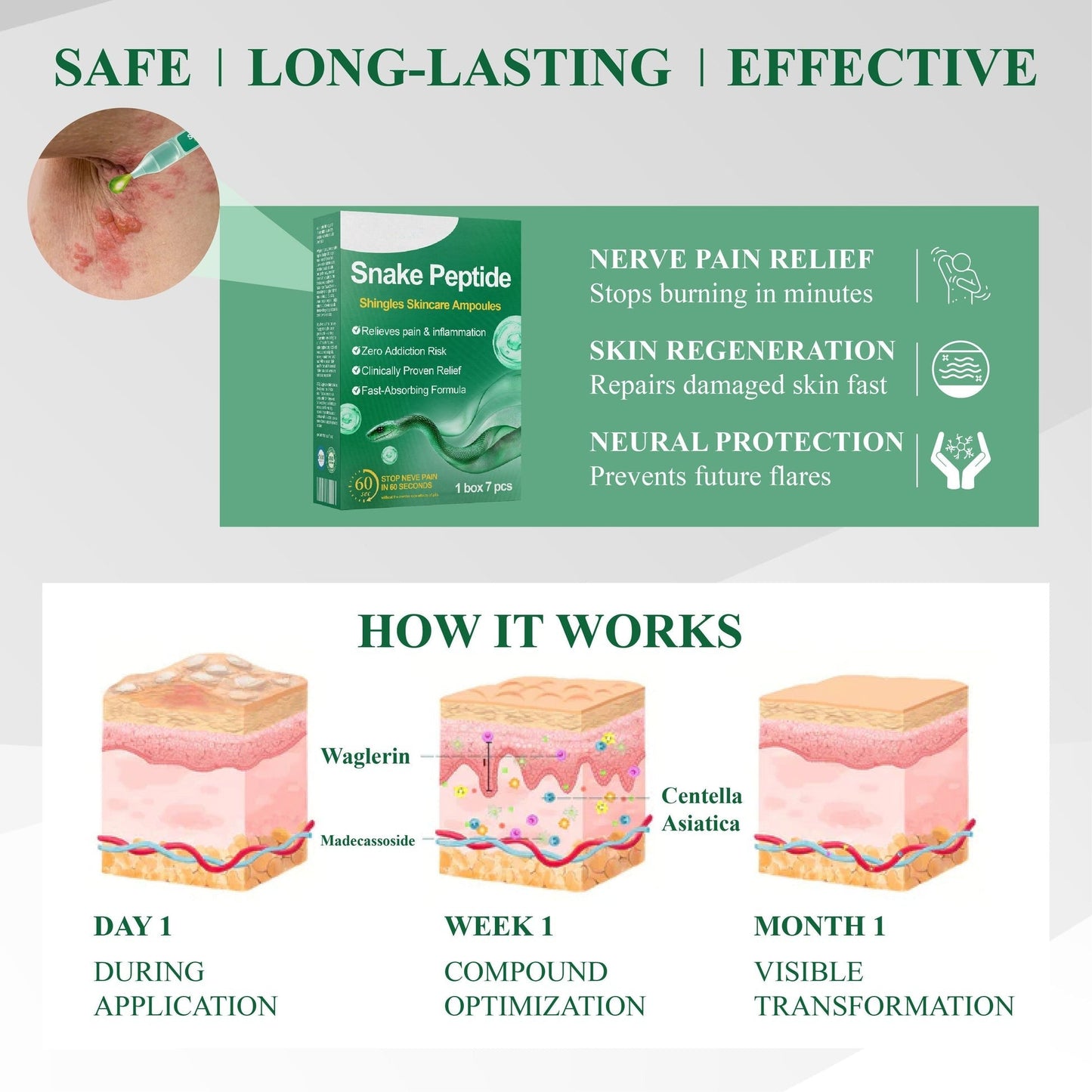 Snake Peptide Shingles Skincare Ampoules