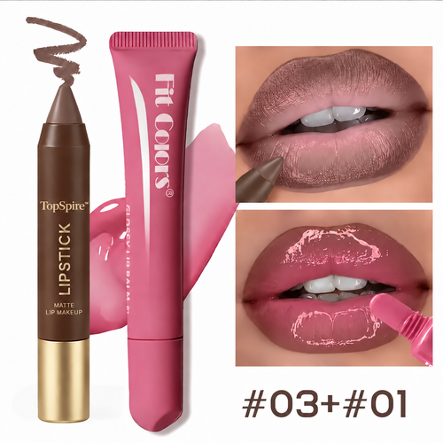 TopSpire™ Fit Colors Matte Lipliner and Moisturizing Lip Oil Cosmetic Set