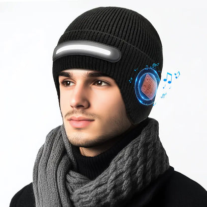 Bluetooth Beanie with LED Light – USB-C Rechargeable Smart Music Hat