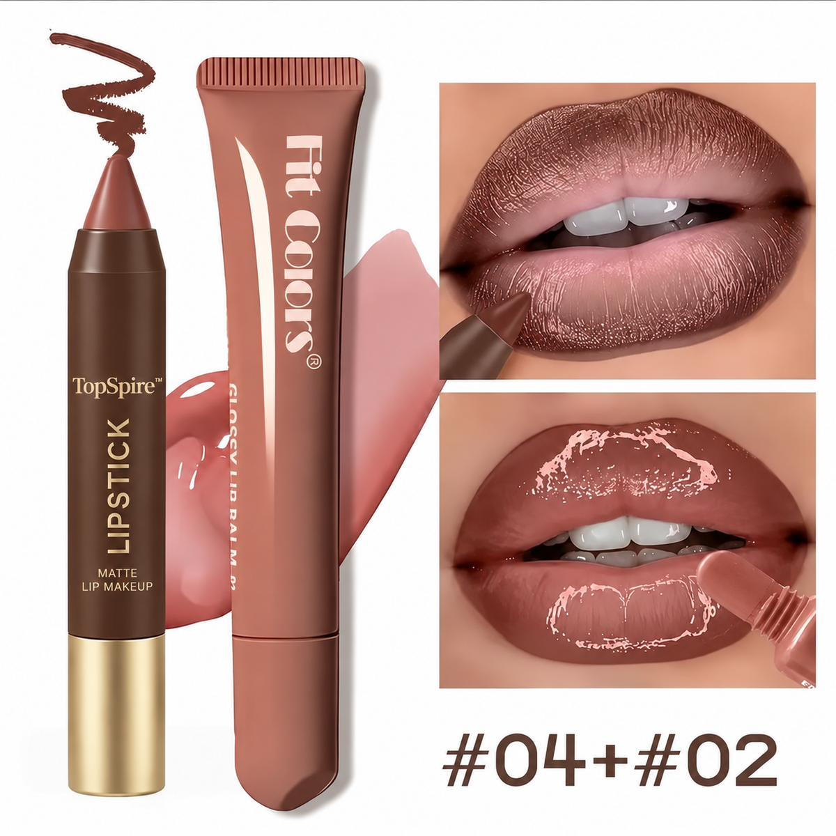TopSpire™ Fit Colors Matte Lipliner and Moisturizing Lip Oil Cosmetic Set