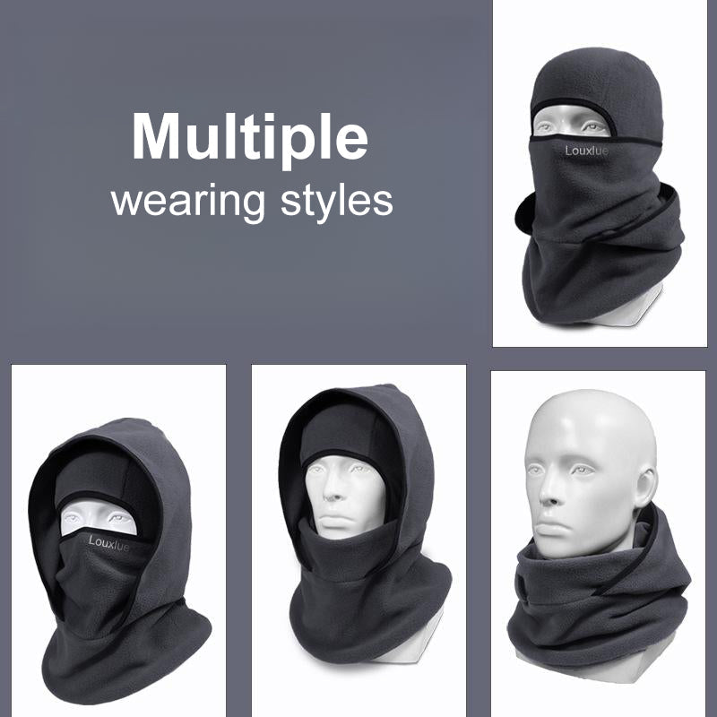 Outdoor Winter Warm Hat Neckband Integrated Cycling Mask Sports Ski Head Cover Neck Windproof Cold One-Piece Pullover Hat