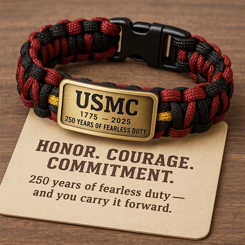 USMC 250th Anniversary Paracord Bracelet – Made in Memory