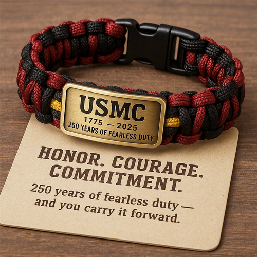 USMC 250th Anniversary Paracord Bracelet – Made in Memory
