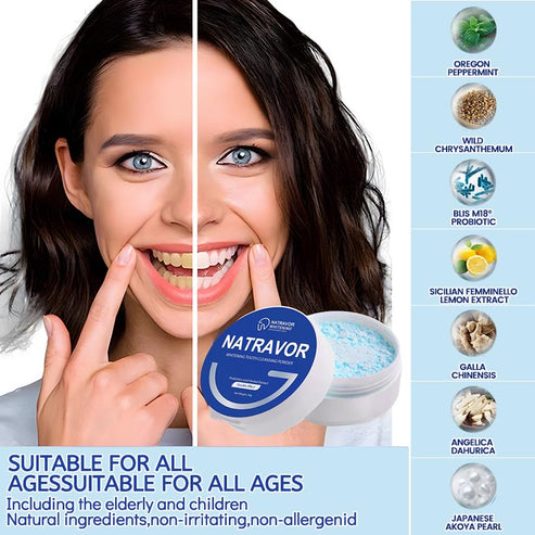 Natravor™ Whitening Tooth Cleansing Powder 🦷Obtain American Dental Association (ADA) Certification (Treats periodontitis and mouth ulcers, prevents tooth loss, and repairs gum recession)