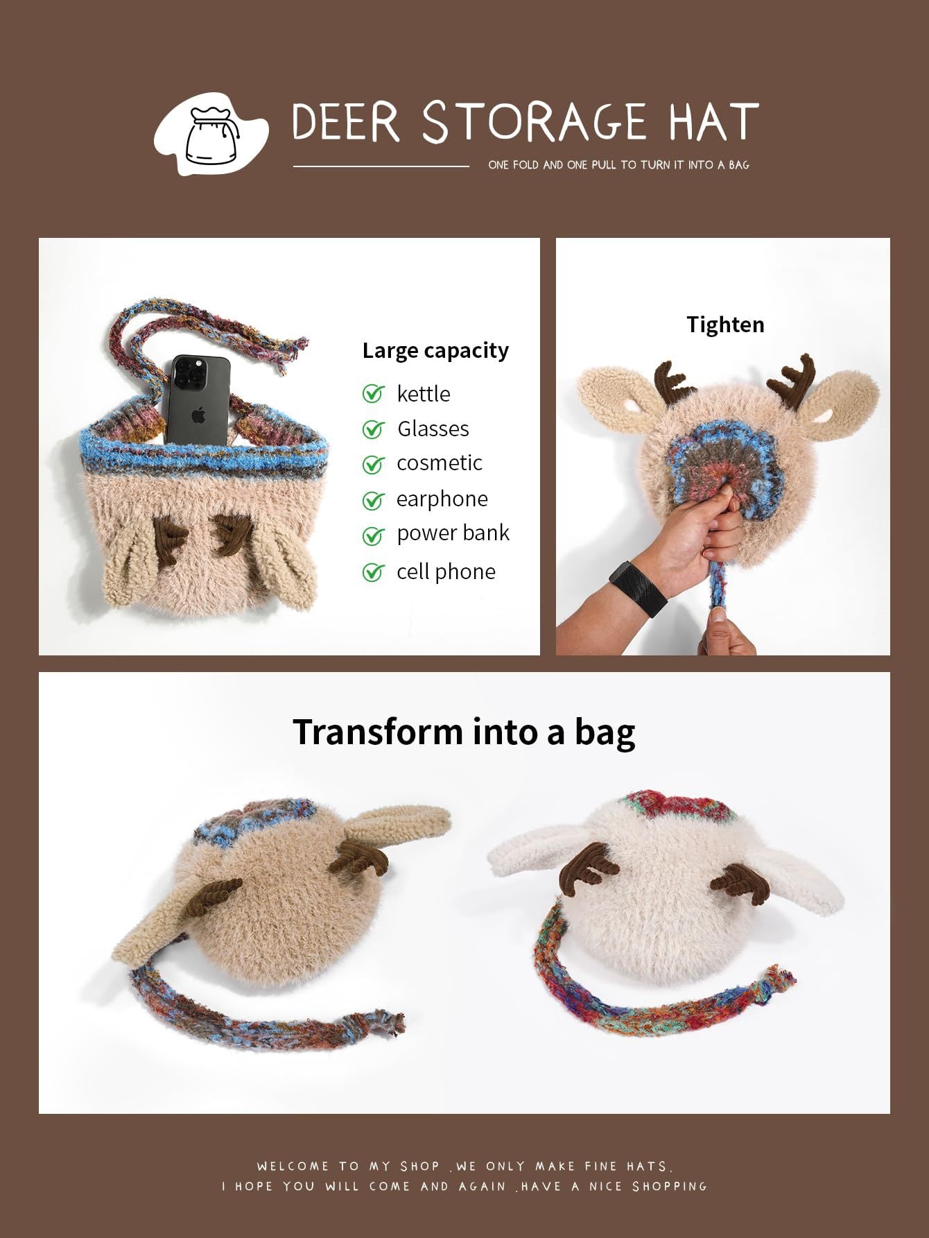 Original design Festive Christmas Antler Hat