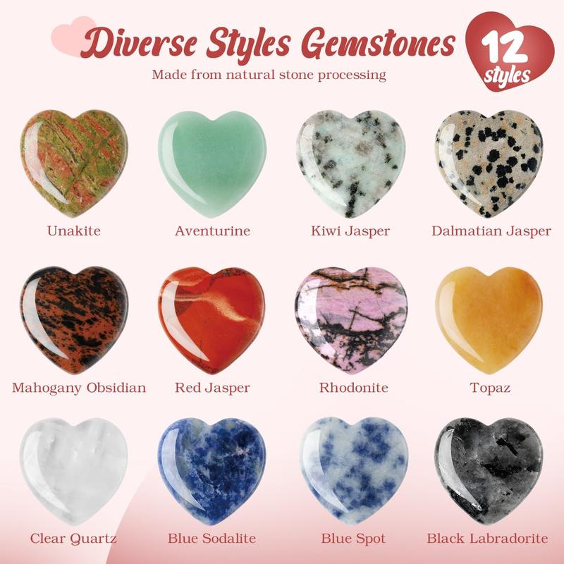 💘Valentine's Day Gem Gifts for Kids & Adults🎁 24-Pack Prefilled Cards with Heart-Shaped Gemstones