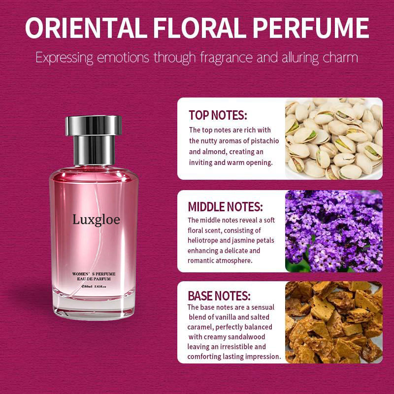 Luxgloe Women's Perfume, Long Lasting Floral Fruity Fragrance with Sicilian Mandarin, Jasmine Absolute & Amber, Daily Scented Perfume, 2.71oz (80ml)