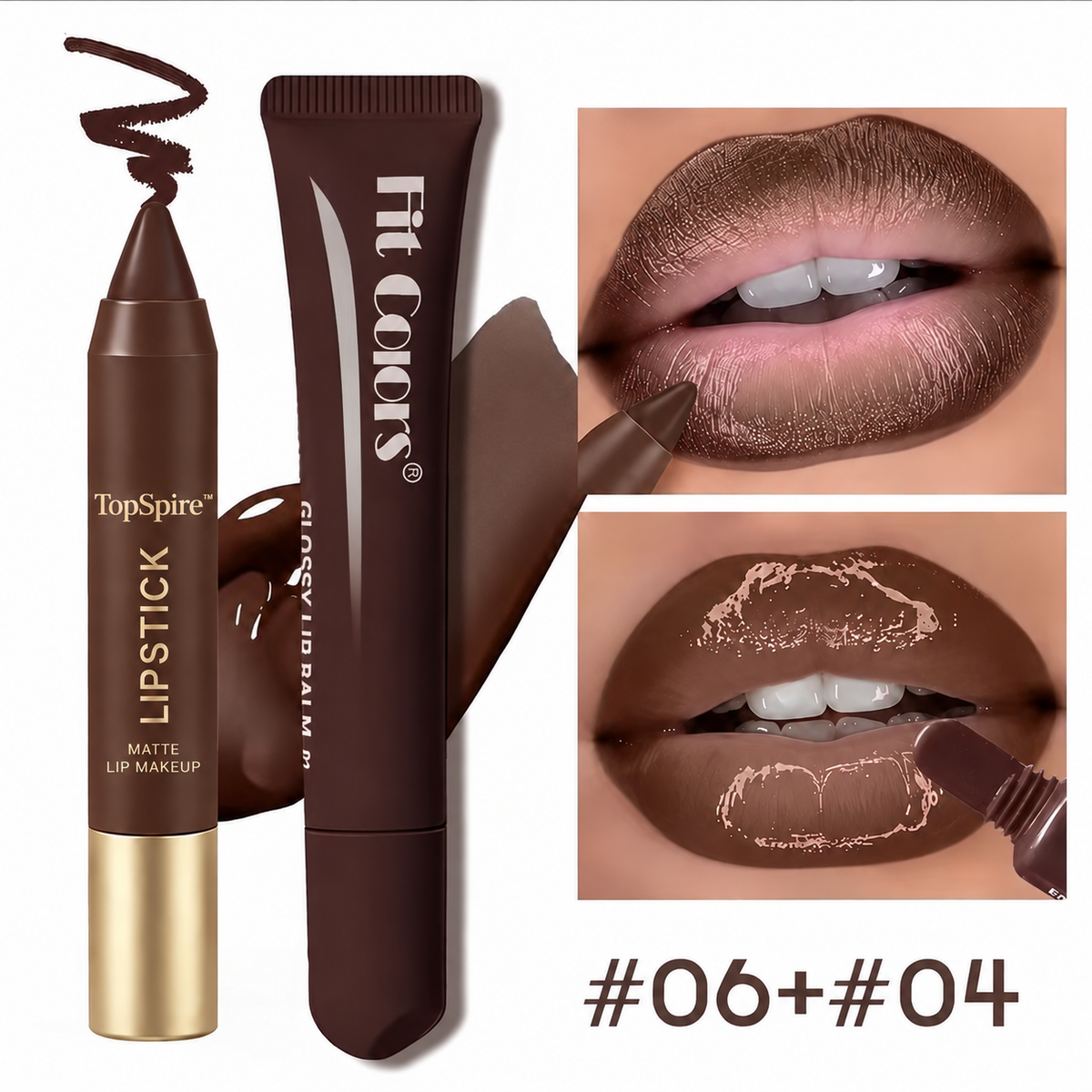 TopSpire™ Fit Colors Matte Lipliner and Moisturizing Lip Oil Cosmetic Set