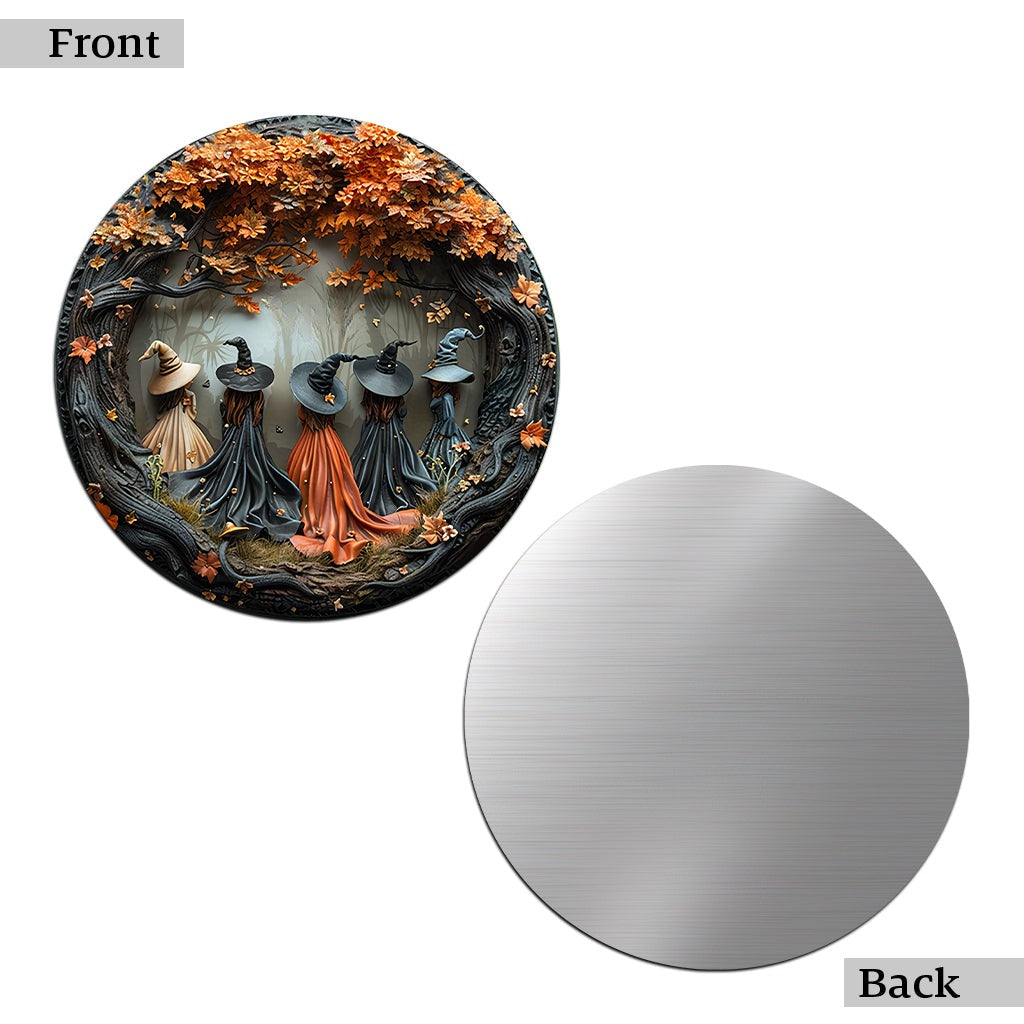 🔥Last Day 50% Beautiful Witches - Personalized Witch Round Metal Sign