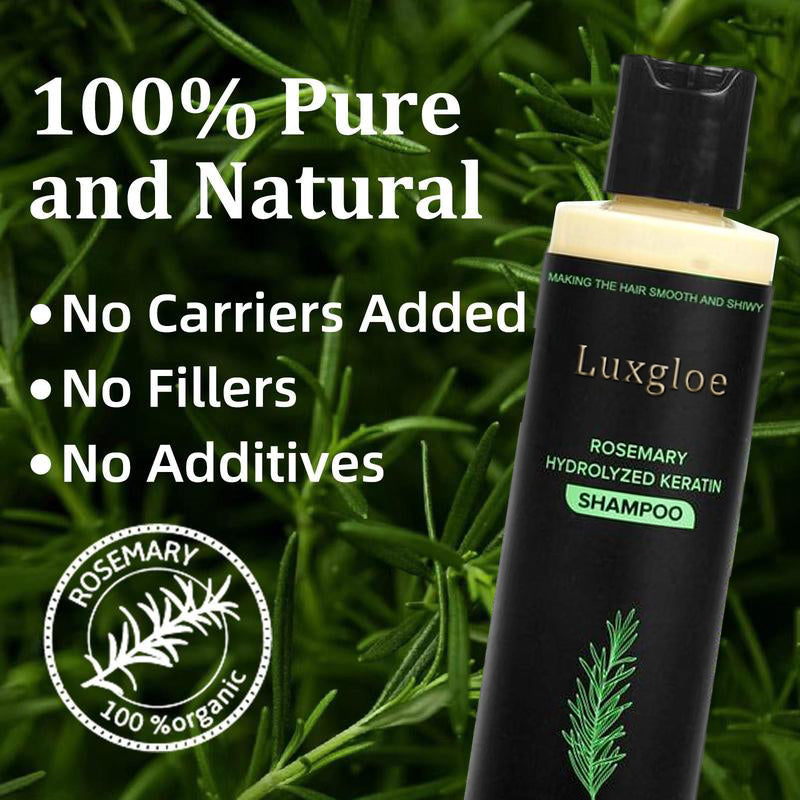 Buy 2 Get 1 Free! Luxgloe Rosemary Shampoo & Hair Serum – Boost Growth, Reduce Oil & Dandruff, Restore Shine