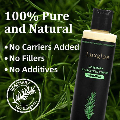 Buy 2 Get 1 Free! Luxgloe Rosemary Shampoo & Hair Serum – Boost Growth, Reduce Oil & Dandruff, Restore Shine