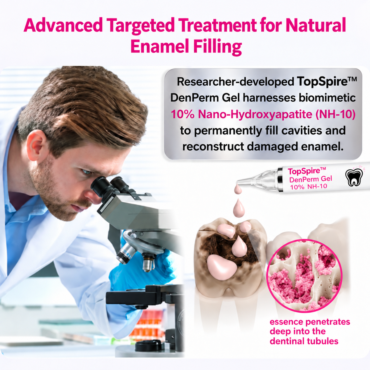 TopSpire™ DenPerm Cavity-Repair Natural Enamel Filling Gel