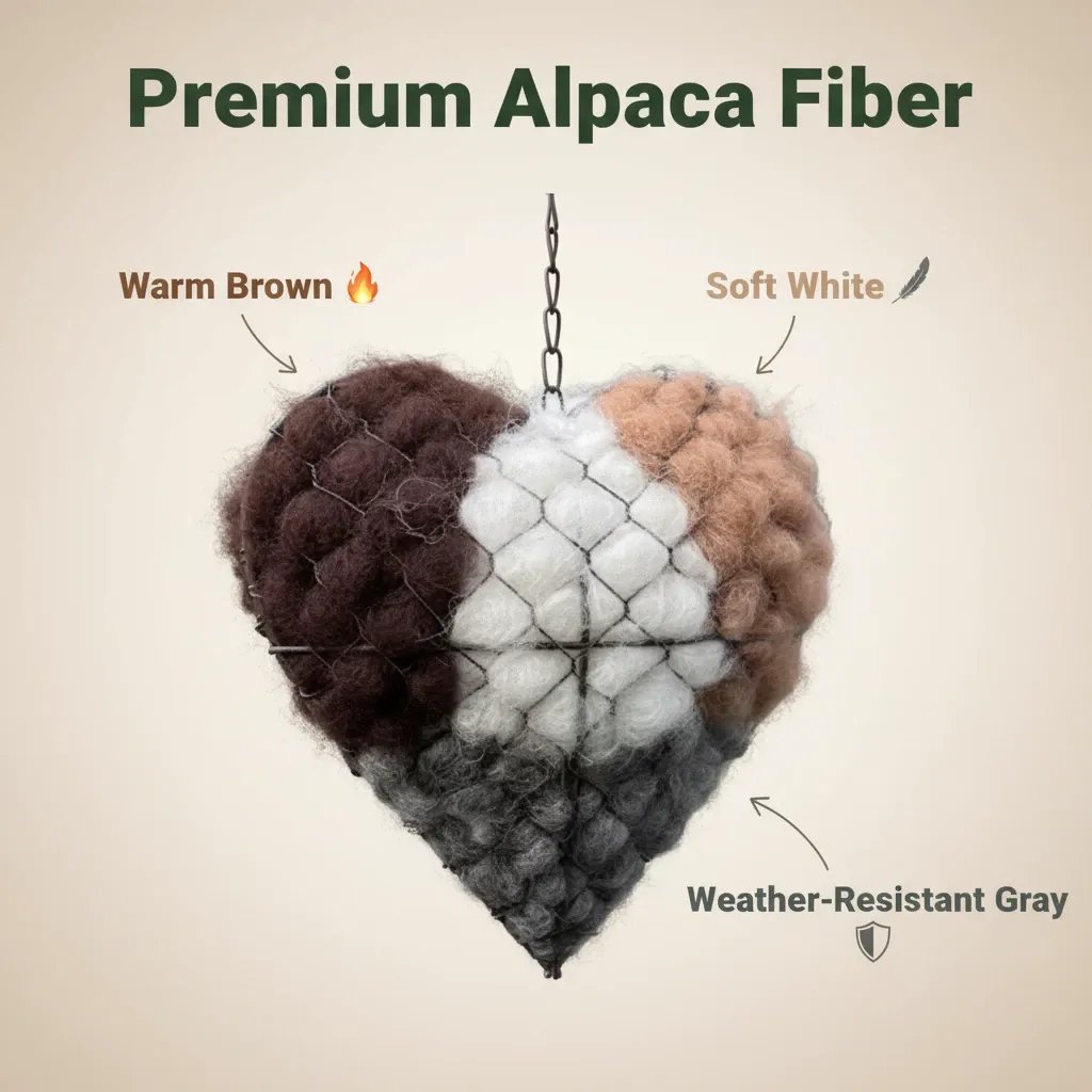 🕊️Handmade Alpaca Fiber Bird Nesting Heart
