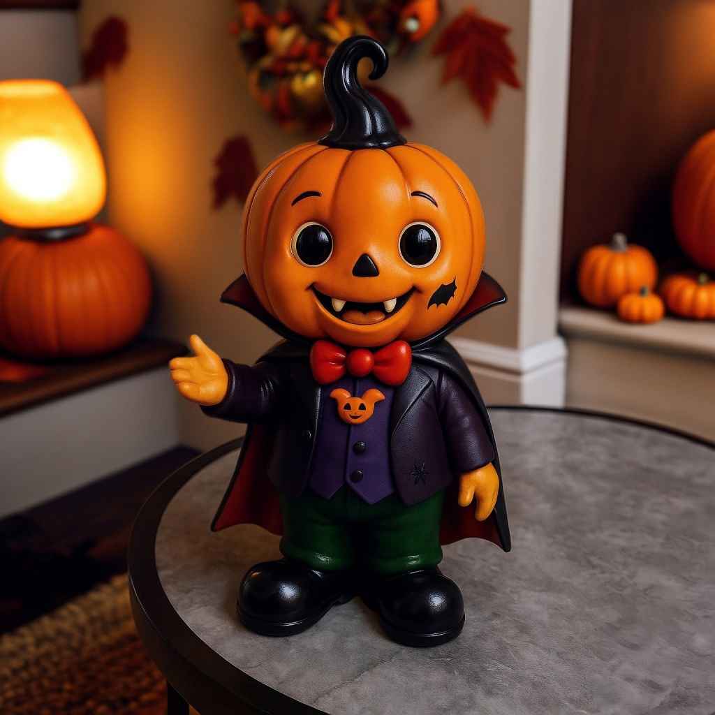 🎃🧛‍♂️ Pumpkin Vampire Kid Figurine