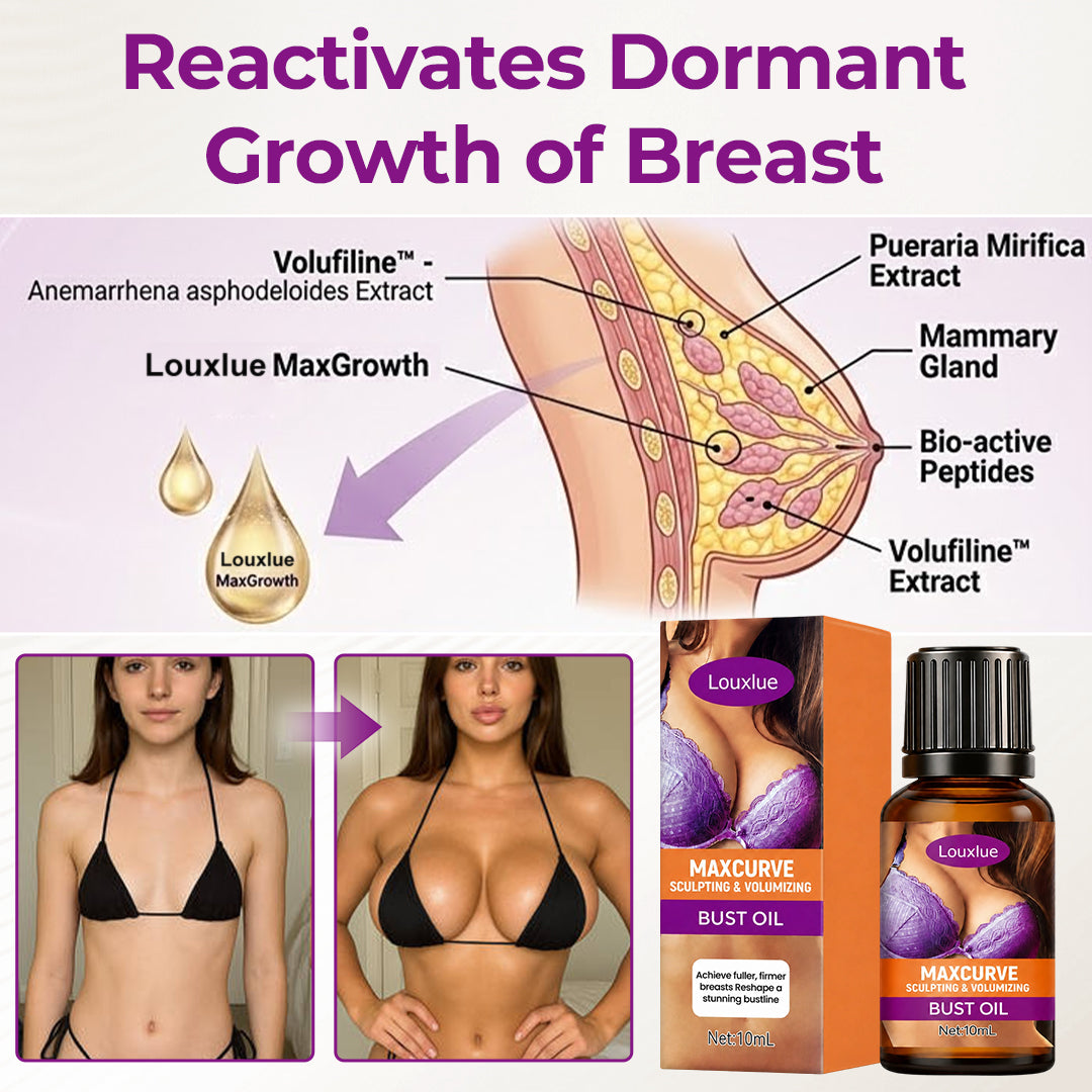 Louxlue®MaxCurve Sculpting & Volumizing Bust Oil 🌸 — Say Goodbye to Sagging & Flat Busts 💖, Get Fuller, Firmer Curves 📈, Non-Surgical ✅, Try It Now! 🔥