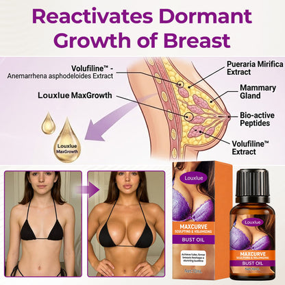 Louxlue®MaxCurve Sculpting & Volumizing Bust Oil 🌸 — Say Goodbye to Sagging & Flat Busts 💖, Get Fuller, Firmer Curves 📈, Non-Surgical ✅, Try It Now! 🔥