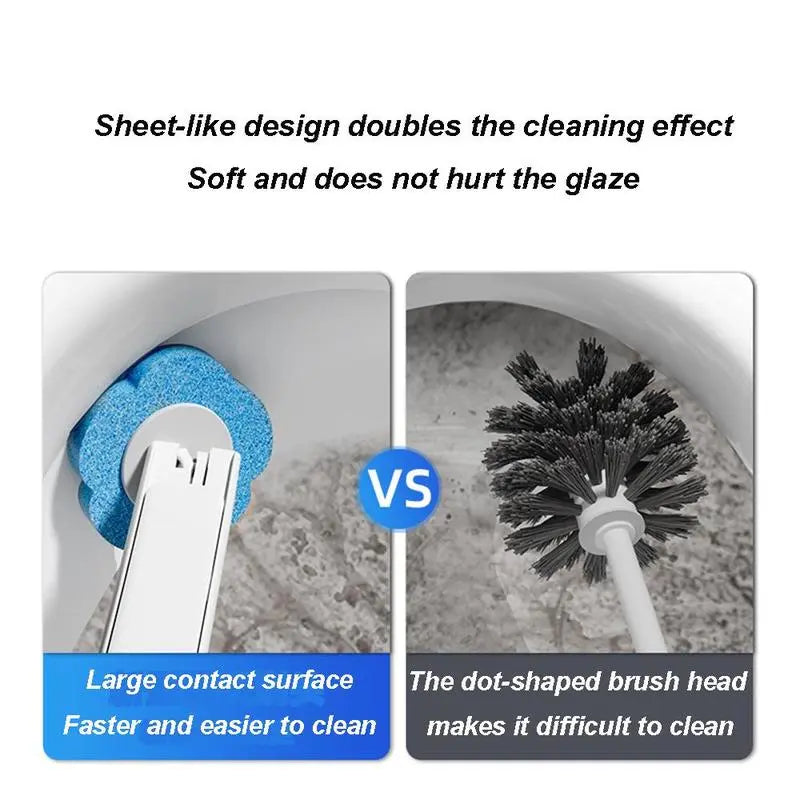 NATRAVOR™ Disposable Toilet Brush, Toilet Bowl Wand Holder Set with 24PCS Cleaner Refills, Bathroom Cleaning System for Sink Bathtub Drain Wash Basin Urinal，Wall-Mount Scrubbing Toilet Brush Bathroom Cleaning Kit