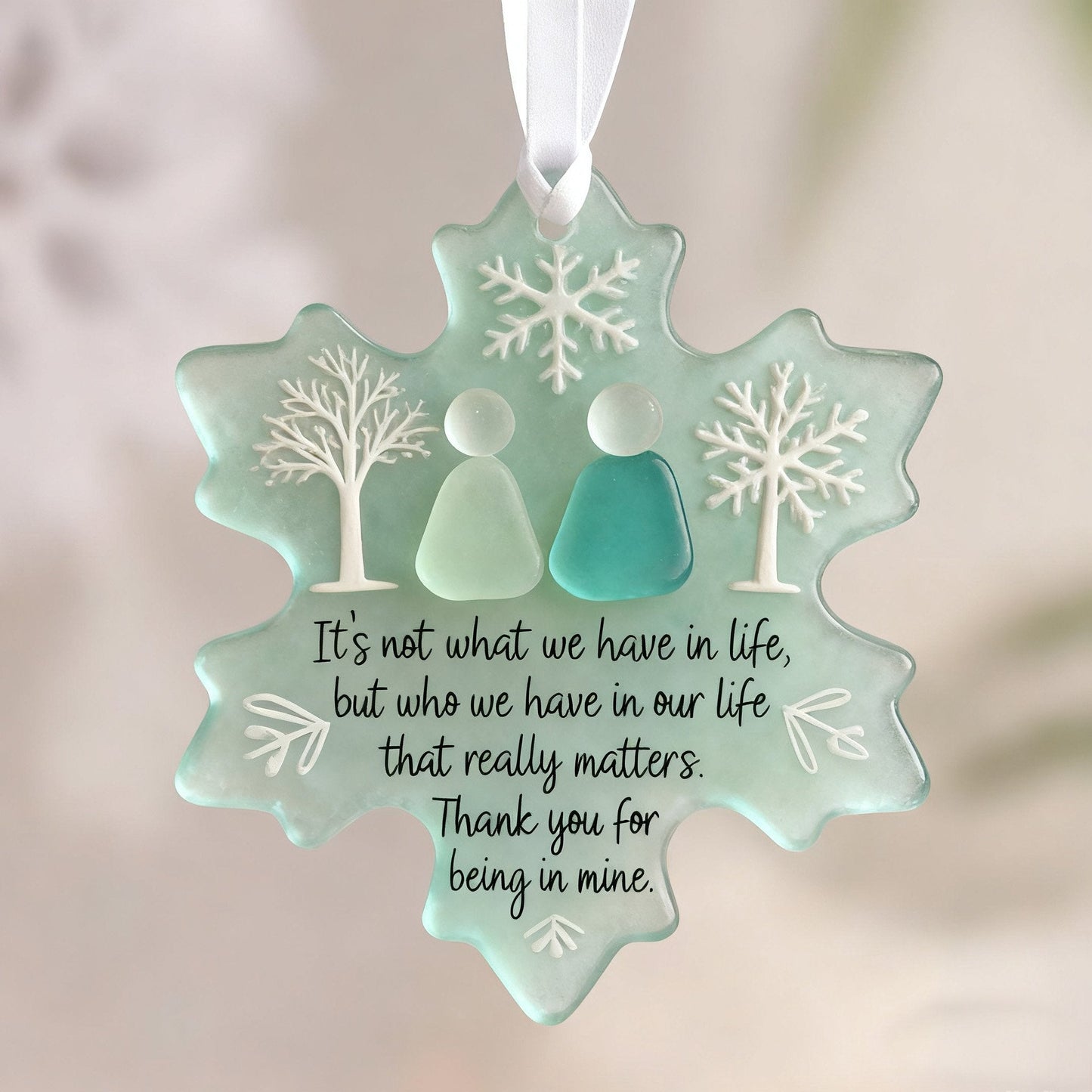 🌊Snowflake-Shaped Sea Glass Friendship Decor❄✨ Shaped by Nature & Crafted by Hand!