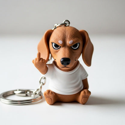 Middle Finger Pup Keychain