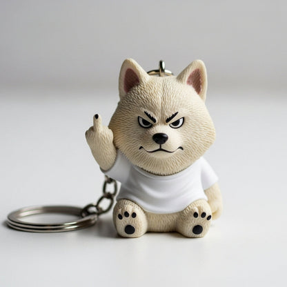 Middle Finger Pup Keychain