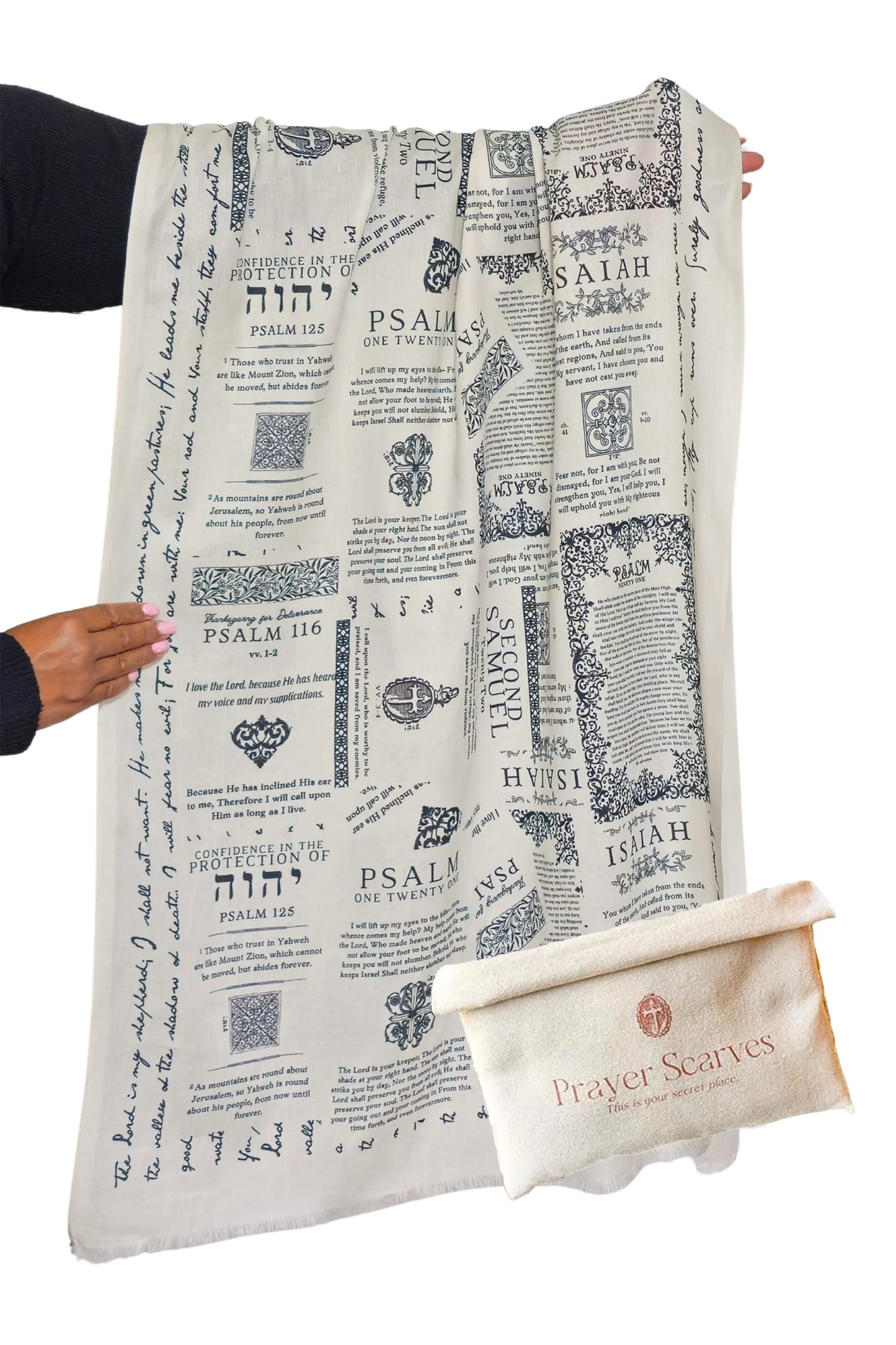 ✝️Handcrafted Christian Prayer Shawl: Protection Bible Verse Scarf, Yeshua Scripture Wrap🙏