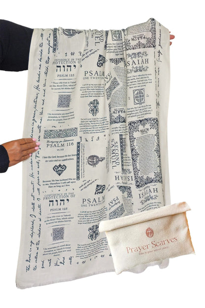 ✝️Handcrafted Christian Prayer Shawl: Protection Bible Verse Scarf, Yeshua Scripture Wrap🙏