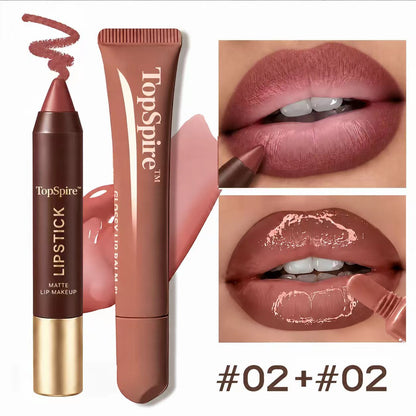 TopSpire™ Fit Colors Matte Lipliner and Moisturizing Lip Oil Cosmetic Set