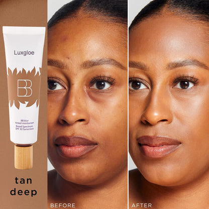 Luxgloe BB blur tinted moisturizer SPF 30 - instantly brightens, hydrates & smooths your skin